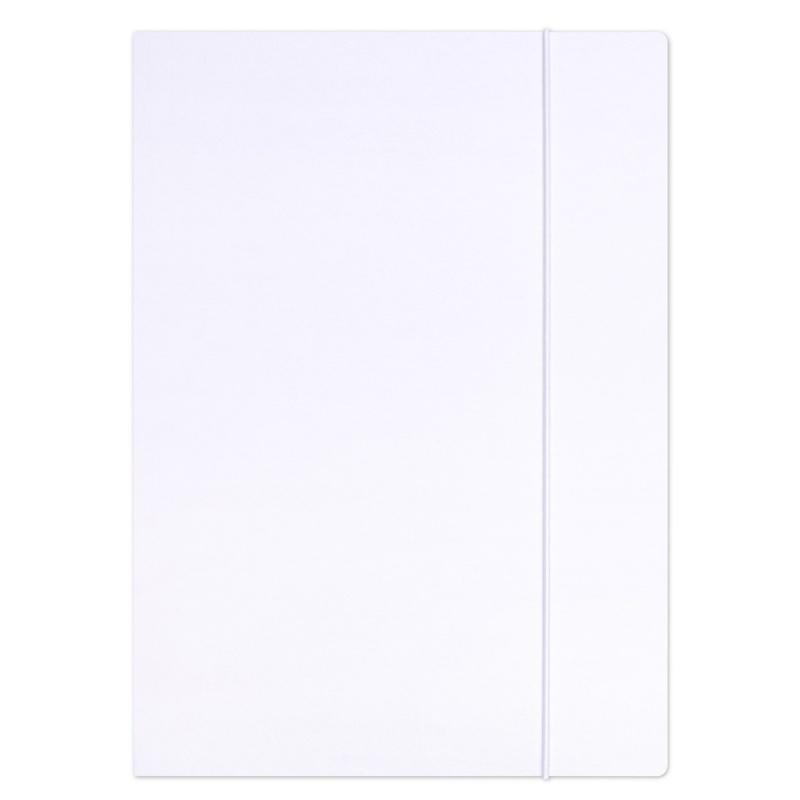 PAKIET Teczka z gumką OFFICE PRODUCTS Premium, karton, A4, 350gsm, 3-skrz., biała