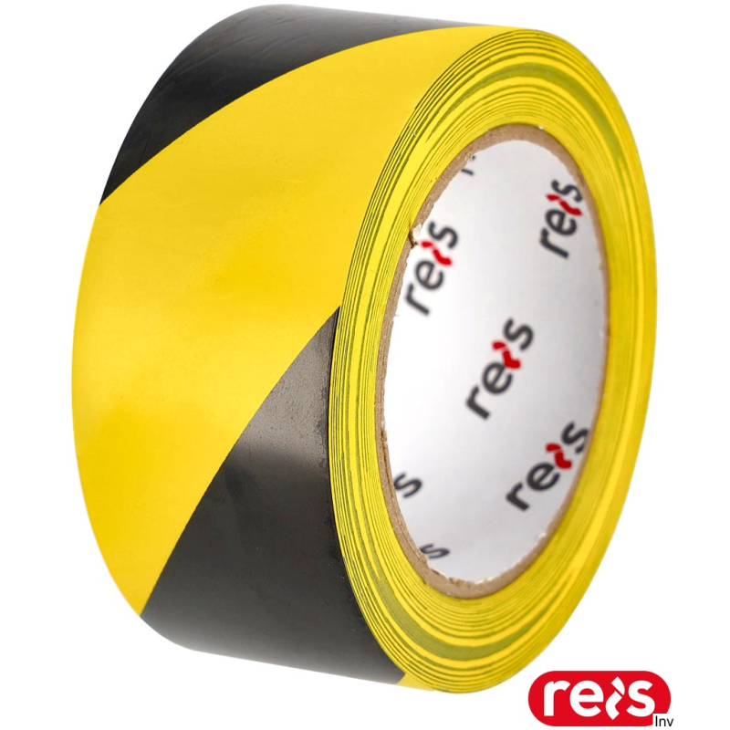 Taśma ostrzegawcza żółto-czarna 50mm x 33m samoprzylepna REIS