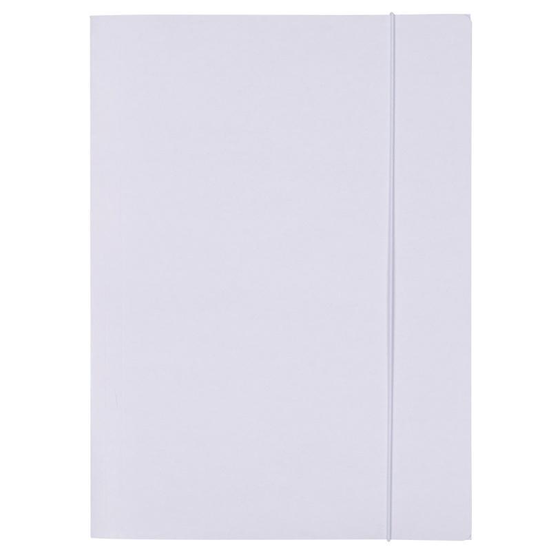 PAKIET Teczka z gumką OFFICE PRODUCTS Budget Pro, karton, biała wewn., A4, 250gsm, 3-skrz., biała