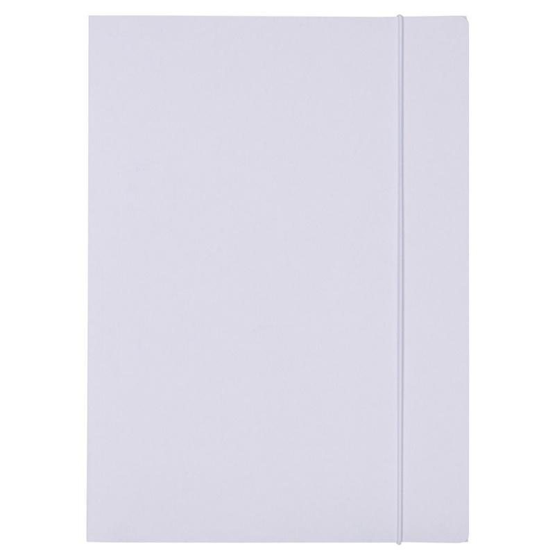 PAKIET Teczka z gumką OFFICE PRODUCTS Budget, karton, A4, 250gsm, 3-skrz., biała