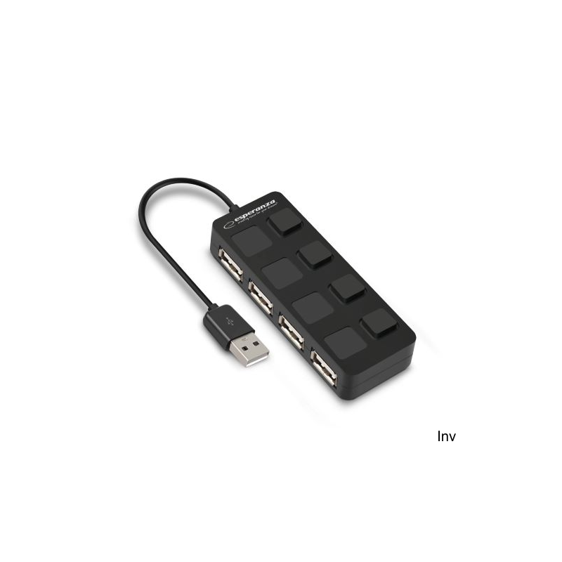 HUB USB 2.0 4 porty z włącznikami Esperanza