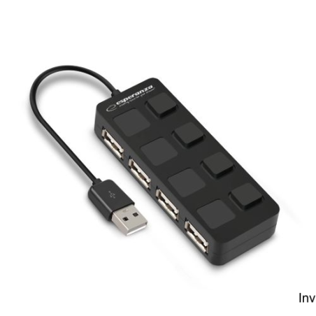 HUB USB 2.0 4 porty z włącznikami Esperanza