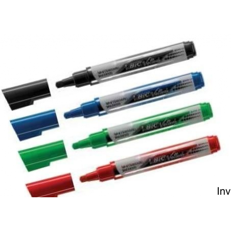 BIC Velleda Marker suchościeralny z płynnym atramentem mix 4 sztuki