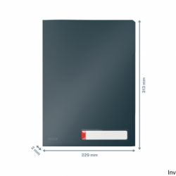 Folder A4 Leitz Cosy z 3 przegródkami, szary, matowy, do 40 kartek, nieprzezroczysty