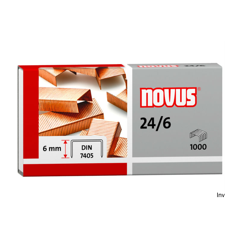 Zszywki miedziowane 24/6 1000 sztuk Novus