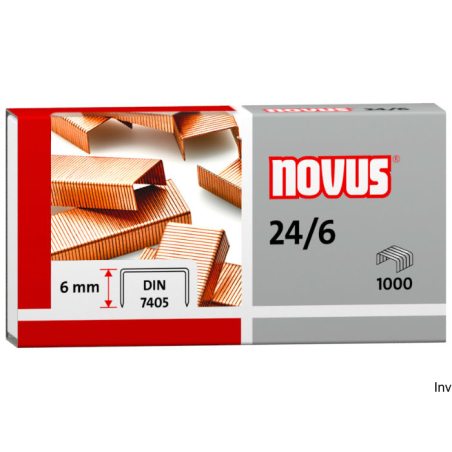 Zszywki miedziowane 24/6 1000 sztuk Novus