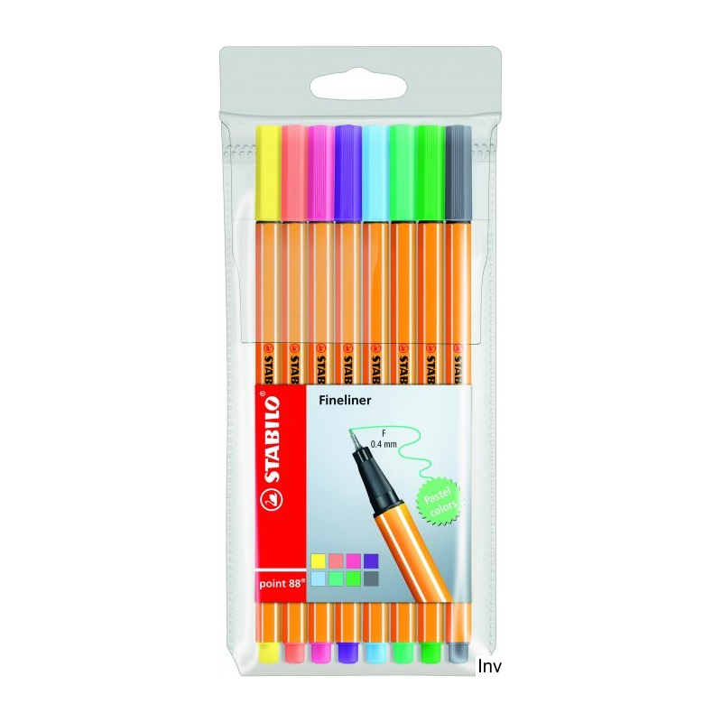 Cienkopis Stabilo point 88 pastelowy 8 sztuk 0,4 mm