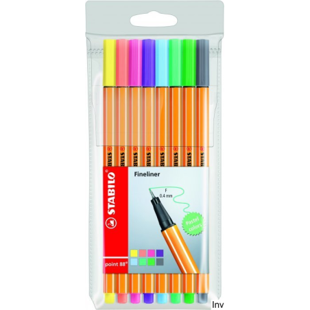 Cienkopis Stabilo point 88 pastelowy 8 sztuk 0,4 mm