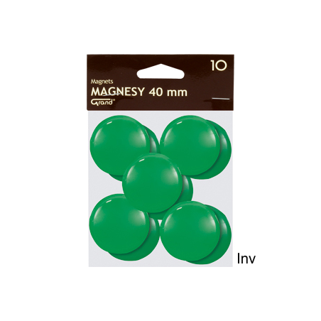 Magnesy magnetyczne zielone 40 mm Grand, opakowanie 10 sztuk