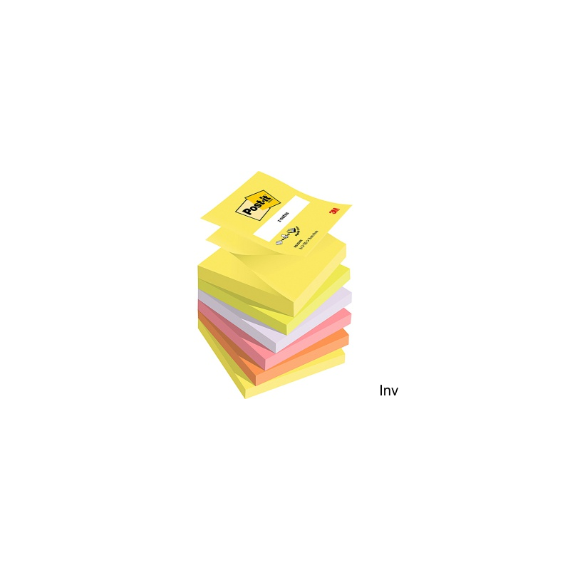 Bloczki 3M Post-it Z-Notes neonowe 76x76 mm, 6 x 100 sztuk, gramatura 70-72 g