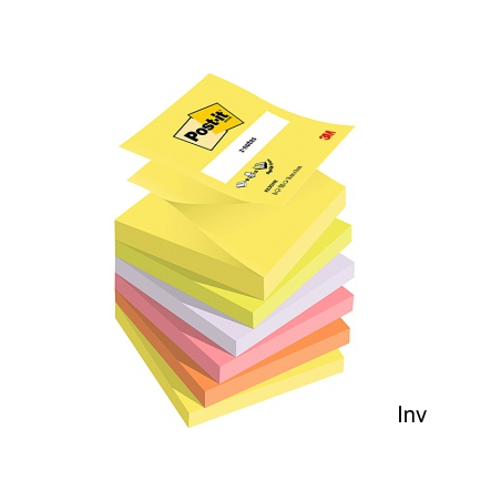 Bloczki 3M Post-it Z-Notes neonowe 76x76 mm, 6 x 100 sztuk, gramatura 70-72 g