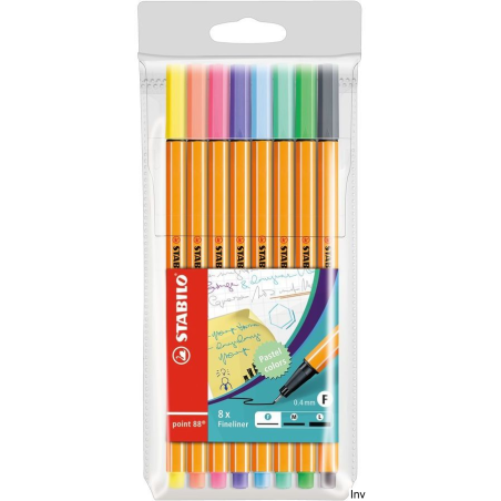 Cienkopis STABILO point 88 0,4 mm etui kartonowe 8 sztuk (nowe kolory 2021)