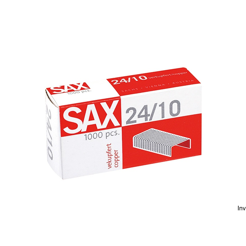 Zszywki Sax 24/10 miedziane 1000 sztuk, stalowe, odporne na rozciąganie