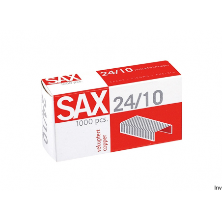 Zszywki Sax 24/10 miedziane 1000 sztuk, stalowe, odporne na rozciąganie