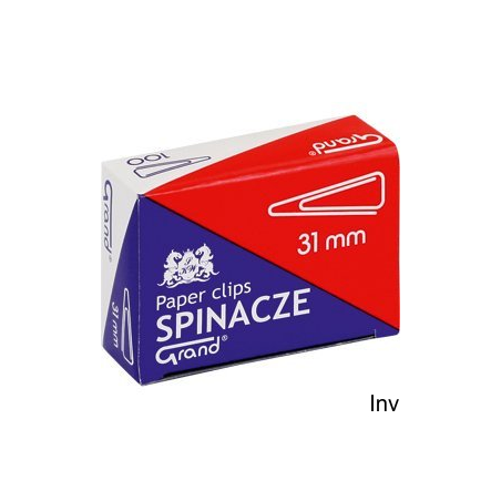 Spinacze biurowe trójkątne Grand 31 mm 100 sztuk w opakowaniu 10 pudełek