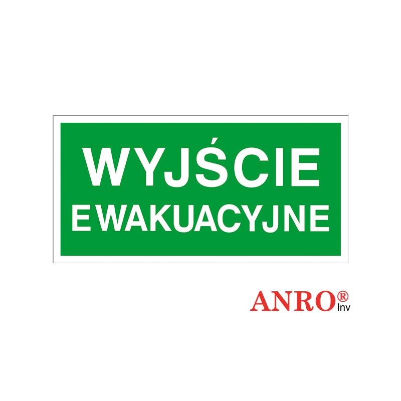 Tabliczka Wyjście Ewakuacyjne 200x400 mm fotoluminescencyjna Reis