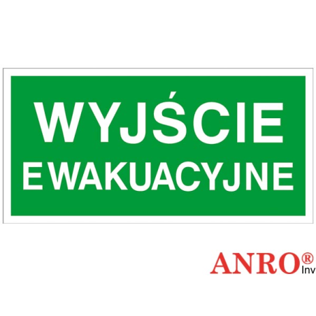 Tabliczka Wyjście Ewakuacyjne 200x400 mm fotoluminescencyjna Reis