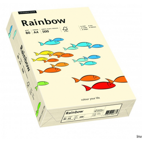 Papier kolorowy Rainbow kremowy A4 80 g 1 ryza