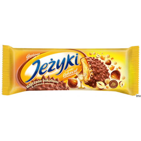 Ciastka Jeżyki Adwokat 140g z karmelem, orzechami laskowymi i mleczną czekoladą