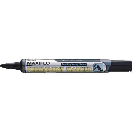 Marker permanentny czarny MAXIFLO NLF50 4,5 mm PENTEL z tłoczkiem, długość linii pisania 1300 m