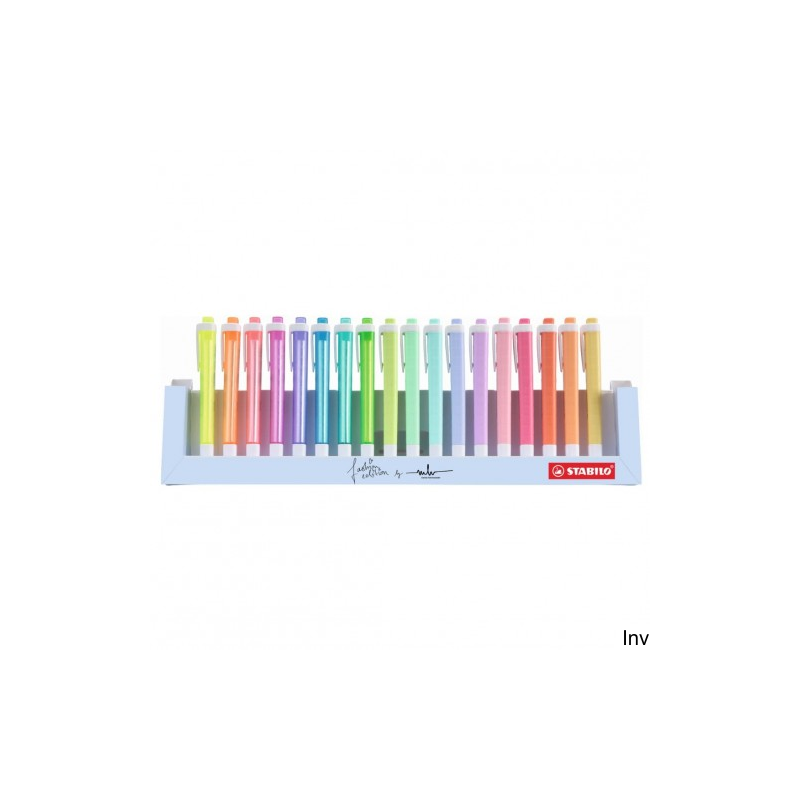 Zakreślacz STABILO swing cool pastel 18 sztuk z podstawą, grubość linii 1-4 mm, technologia Anti-Dry-Out