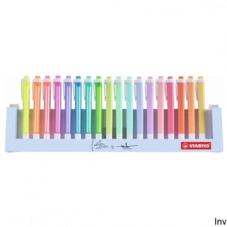 Zakreślacz STABILO swing cool pastel 18 sztuk z podstawą, grubość linii 1-4 mm, technologia Anti-Dry-Out