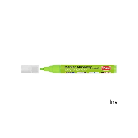 Marker akrylowy Toma, fibrowa końcówka okrągła 2-5mm, zielony jasny metaliczny