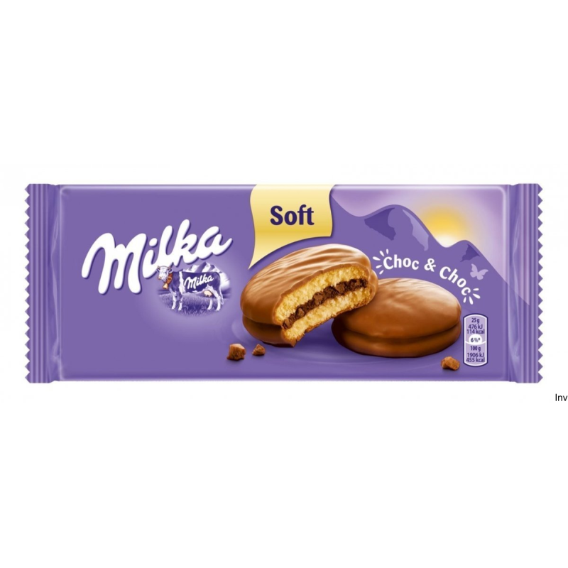 Ciastka MILKA Choc&Choc biszkoptowe z nadzieniem kakaowym i kawowym 150g