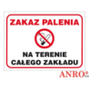 Naklejka ZAKAZ PALENIA NA TERENIE CAŁEGO ZAKŁADU ZZ-51P/F 250X350
