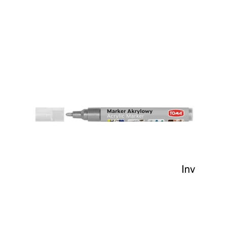 Marker akrylowy Toma, fibrowa końcówka okrągła 2-5mm, srebrny TO-402