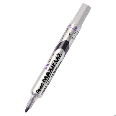 Marker suchościeralny fioletowy Pentel MAXIFLO z tłoczkiem, 6 mm, do tablic i papieru, 1100 m linii pisania