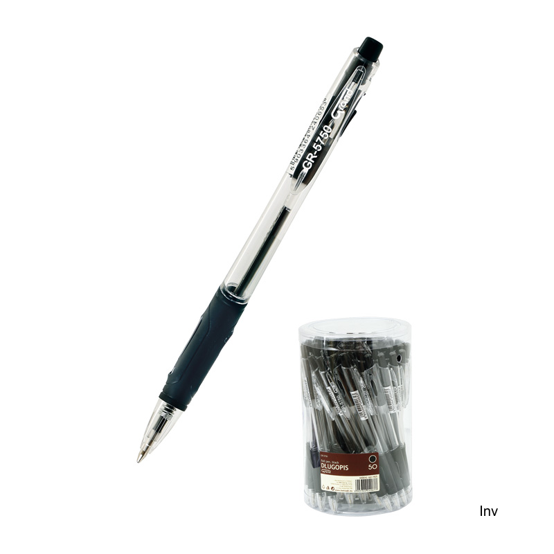 Długopis automatyczny Grand GR-5750 czarny, wymienny wkład GR-W1, grubość linii 0,7 mm, ergonomiczna obudowa