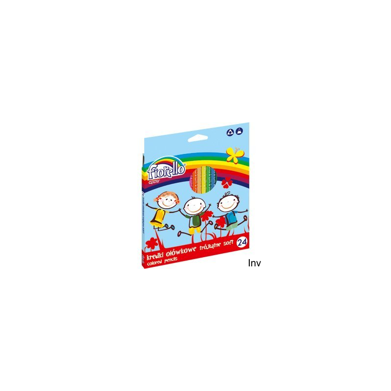 Kredki ołówkowe Fiorello SUPER SOFT, 24 kolory, trójkątne, miękki grafit