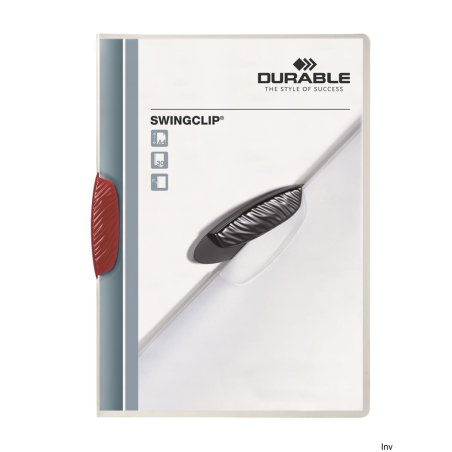 Skoroszyt Durable SWINGCLIP 30 kartek czerwony 226003