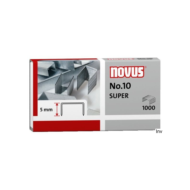 Zszywki Novus No 10, 1000 sztuk, ocynkowane, do zastosowań biurowych