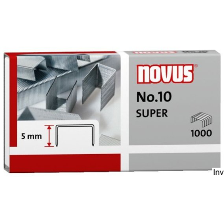 Zszywki Novus No 10, 1000 sztuk, ocynkowane, do zastosowań biurowych