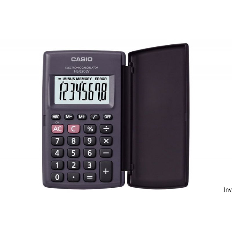 Kalkulator Casio HL-820LV-S BK, 8-cyfrowy, czarny, z klapką ochronną, zasilanie bateryjne