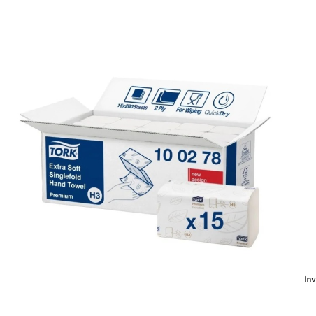 Ręcznik ZZ w składce H3 TORK 100278 Extra Premium, miękki i chłonny, idealny do użytku w domu, biurze i hotelu