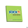Bloczek samoprzylepny StickN 76x76mm zielony neonowy 100 sztuk