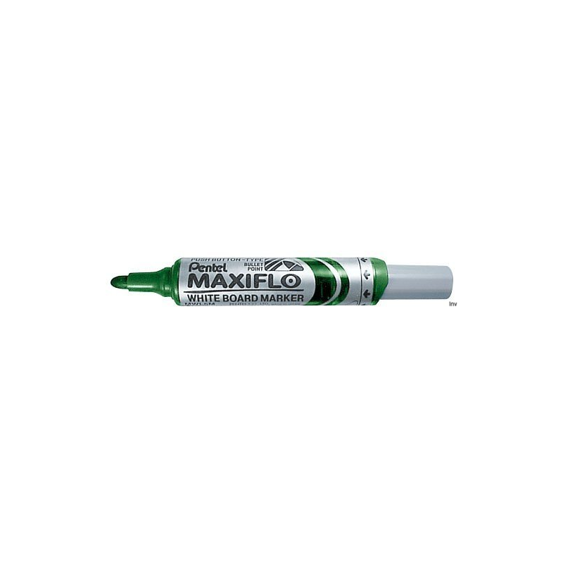 Marker suchościeralny zielony Pentel MAXIFLO z tłoczkiem, grubość końcówki 4 mm, długość linii pisania 1200 m