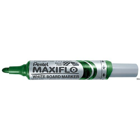 Marker suchościeralny zielony Pentel MAXIFLO z tłoczkiem, grubość końcówki 4 mm, długość linii pisania 1200 m