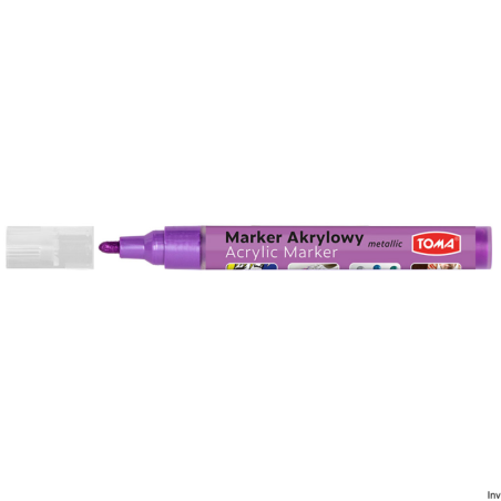 Marker akrylowy fioletowy metaliczny 2-5mm Toma