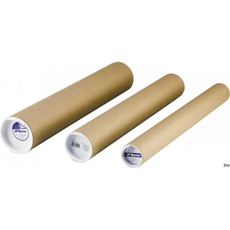Tuba kartonowa Leniar 78 cm x 8 cm z zatyczkami, do przechowywania dokumentów i plakatów