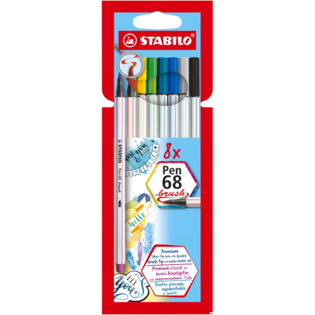 Flamaster Pen 68 BRUSH 8 sztuk etui Stabilo