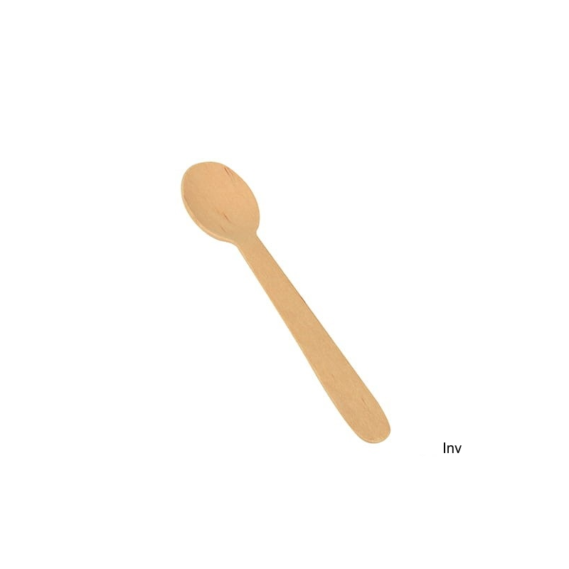 Łyżeczka jednorazowa drewniana 11 cm deserowa Papstar, opakowanie 100 sztuk