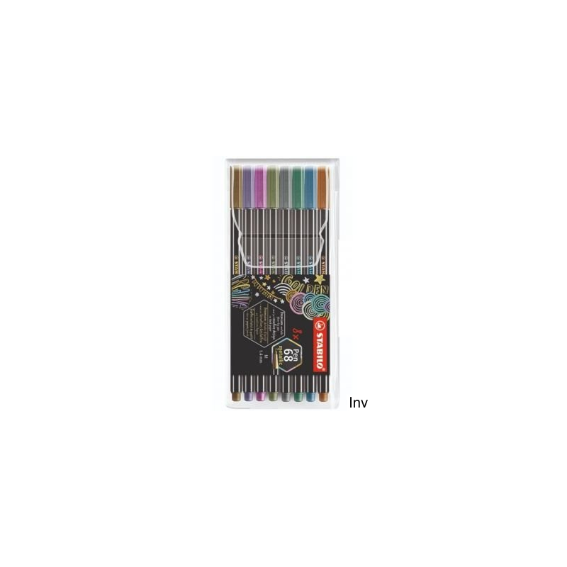 Flamaster Stabilo Pen 68 METALLIC etui 8 sztuk