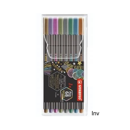 Flamaster Stabilo Pen 68 METALLIC etui 8 sztuk