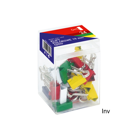 Klipy plastikowe 19mm mix kolorów opakowanie 24 sztuki Grand