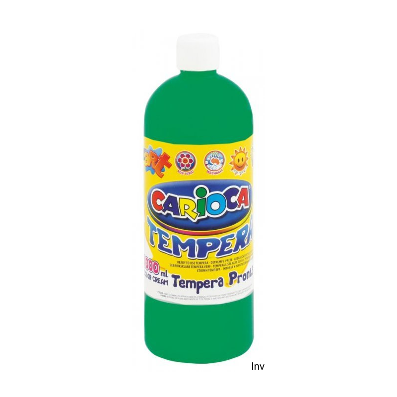 Farba tempera 1000 ml zielona Carioca do malowania na papierze, kartonie, drewnie i polistyrenie
