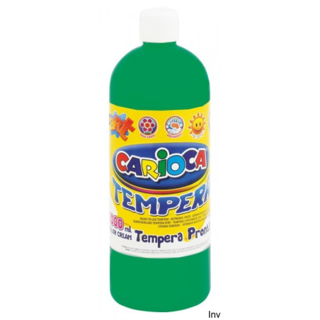 Farba tempera 1000 ml zielona Carioca do malowania na papierze, kartonie, drewnie i polistyrenie